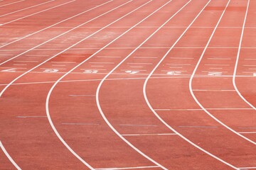 Fototapeta premium synthetic track in the athletics stadium..