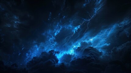 Fototapeta premium lightning strikes in the sky at night.AI generated image