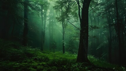 Naklejka premium morning in the forest