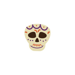 Dia de los Muertos. Sugar skull vector illustration.