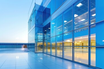 Obraz premium Modern Architecture, Glass office building exterior, Corporate Real Estate.