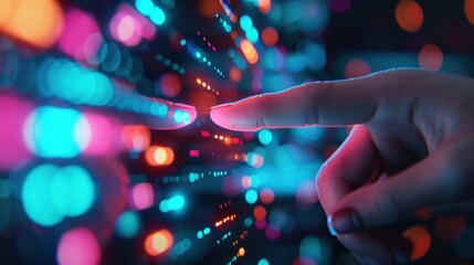 An advanced marketing display showcasing the phygital concept, blending physical and digital interactions, with plenty of copy space for text or graphics.