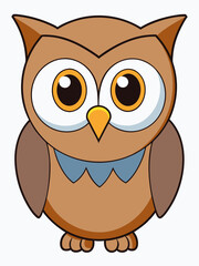 Cartoon style cute owl vector illustration 