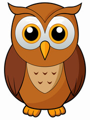 Cartoon style cute owl vector illustration 