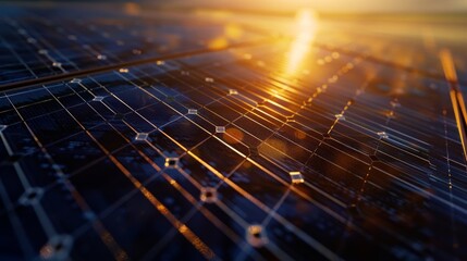 Solar Panel at Sunset