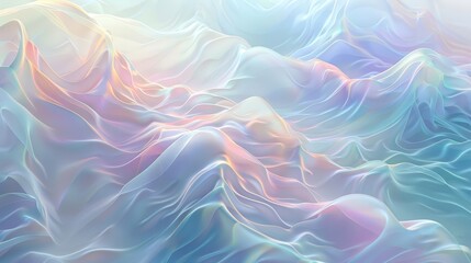 Ethereal wallpaper with pastel waves translucent layers and organic patterns