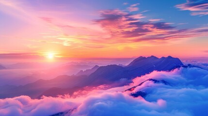 Fototapeta premium Majestic Mountain Sunset