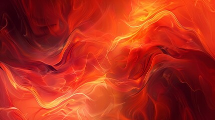 Fototapeta premium Abstract wallpaper with fiery reds oranges curved shapes and glowing patterns