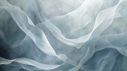 Fototapeta premium Muted gray and blue abstract wallpaper with undulating patterns and luminous points