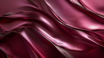 Fototapeta premium Elegant wine red and silver abstract wallpaper with smooth curves and shimmering textures