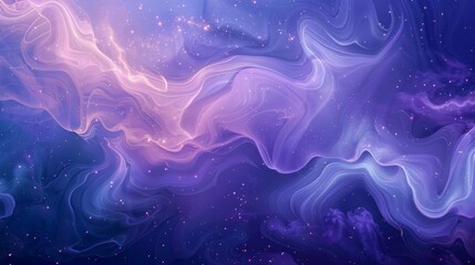 Fototapeta premium Enchanting abstract background with twilight purples blues swirling patterns and glowing stars
