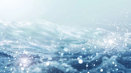 Abstract background with blue gradient gentle waves sparkles tranquil sea feel