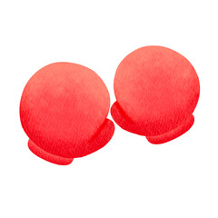 Watercolor red boxing gloves, sport