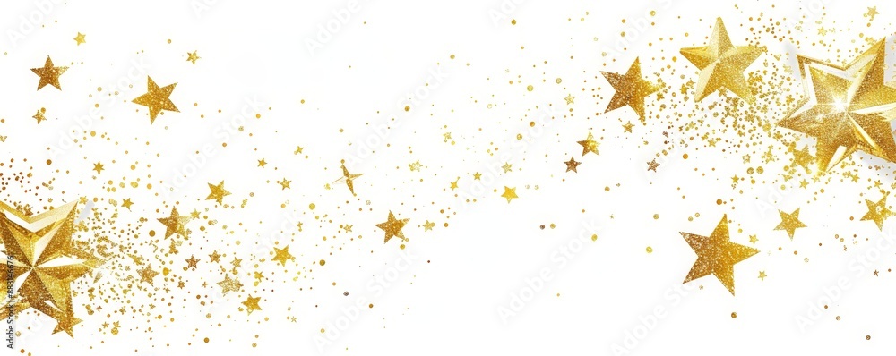 Wall mural a luxurious border of gold sparkles and splatters, perfect for adding a touch of glamour to any desi
