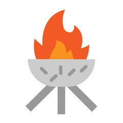 Bonfire Vector Flat Icon Design