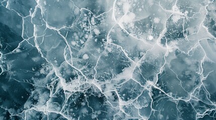 Obraz premium Cracked Ice Surface Abstract Pattern