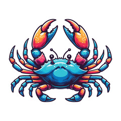 Colorful Crab Animal Fish Vector. Cartoon vector illustration.