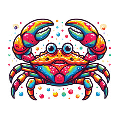 Colorful Crab Animal Fish Vector. Cartoon vector illustration.