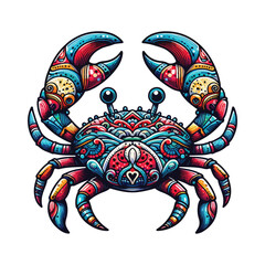 Colorful Crab Animal Fish Vector. Cartoon vector illustration.