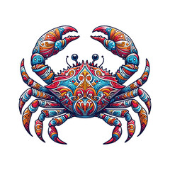 Obraz premium Colorful Crab Animal Fish Vector. Cartoon vector illustration.