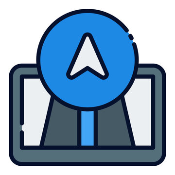 recommend clip art: Navigator filled line icon