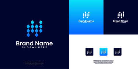 Letter N technology monogram logo design vector