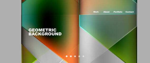 Fototapeta premium Flowing bright neon gradients geometric abstract background with triangles and lines. Fluid color pattern of color liquid gradient background for wallpaper, banner, background, card, landing page