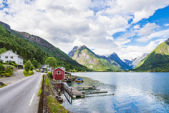 Blick &uuml;ber den Fj&aelig;rlandfsjord in Norwegen