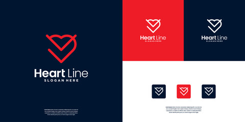 Heart Logo design. Valentine day love logo design vector