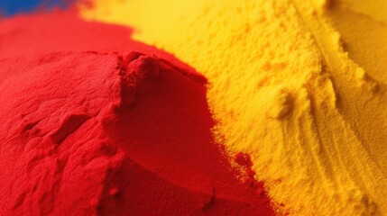 Vibrant Hues of Red and Yellow Powder