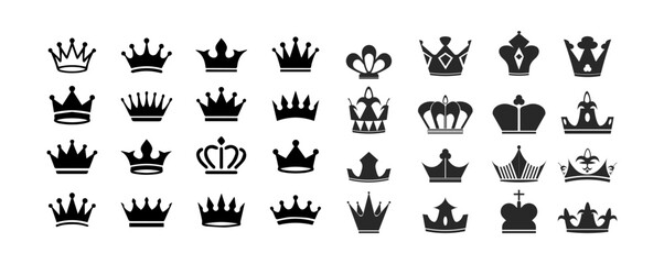 Crown  icons set vector. editable