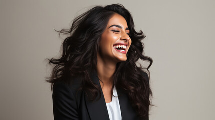 Fototapeta premium close up of young indian businesswoman smiling