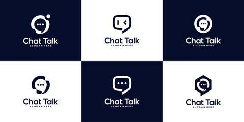 Modern communication logo design collection