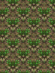 Forest light moss green Ivory color Mandala Flower ornament banner Textured background. Ornate illustration.