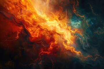 An awe-inspiring image of a nebula, with swirling patterns and bright hues, A mesmerizing display of glowing light against a dark, AI generated