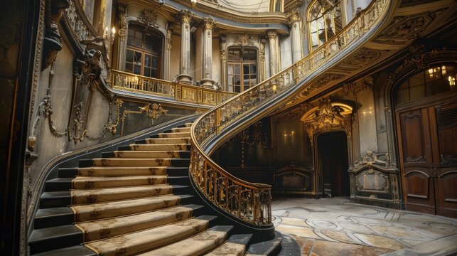 Grand staircase in a historic building