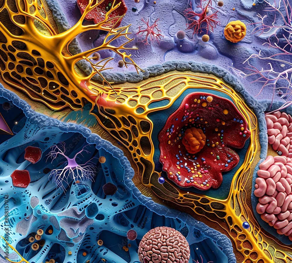Poster abstract microscopic visualization of cellular structures