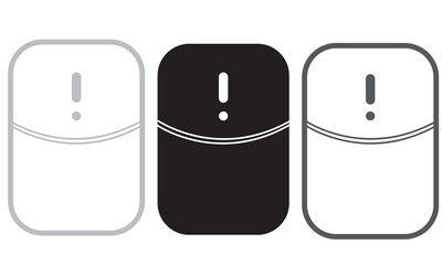 Computer hardware Mouse Icons set. Computer mouse icons vector. Left and right click vector. Icons set of pressing different mouse buttons for PC. Mouse wheel scroll
