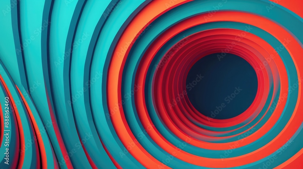 Poster abstract colorful tunnel design. layered, vibrant circles create a hypnotic effect ideal for modern 