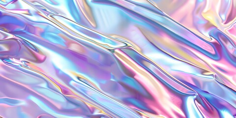 Obraz premium A colorful, shiny, and shiny fabric with a rainbow pattern. The fabric is made of plastic and has a shiny, reflective surface