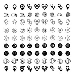  Location and web icons set.  Location and web vector icons set design.
