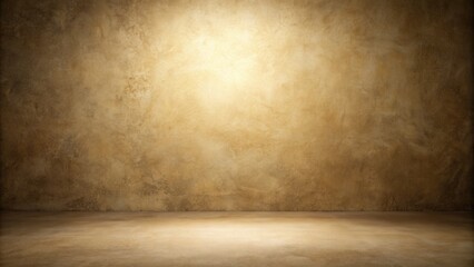 A lavish, dimly lit, cream-colored studio background with subtle gradient effect and slight texture, ideal for product photography shots.