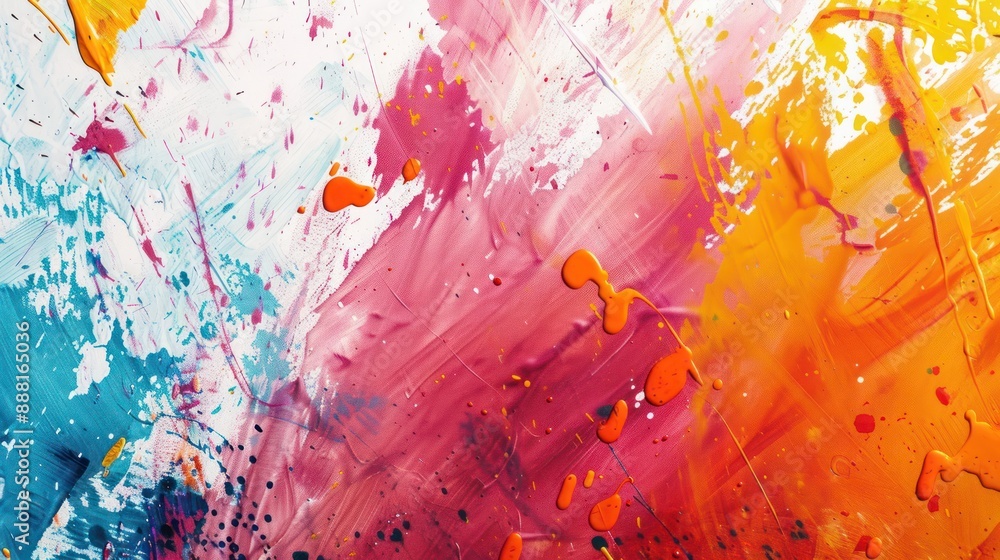 Aufkleber abstract paint splatters and textures in bright colors, adding depth and vibrancy