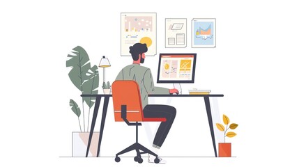 A designer working on a digital illustration