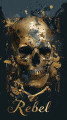 Rebel Skull and Crossbones Art