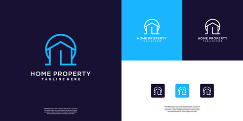 Home building, real estate agency abstract business logo design inspiration