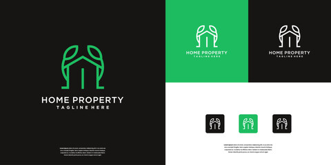 Home building, real estate agency abstract business logo design template