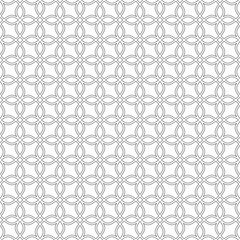 Seamless geometric lines pattern with simple four petal leaf shapes on white background. Suitable for various creative projects.