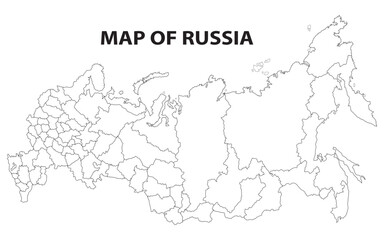 Obraz premium Geography politics map of countries. Map of Russia and France with country capital, state capital and major city.