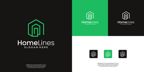 Abstract Minimalist home logo design inspiration